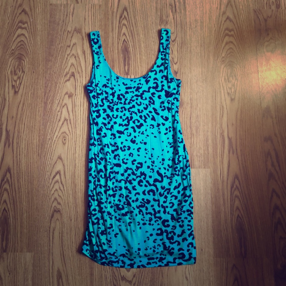 Green Animal Print Mini Dress